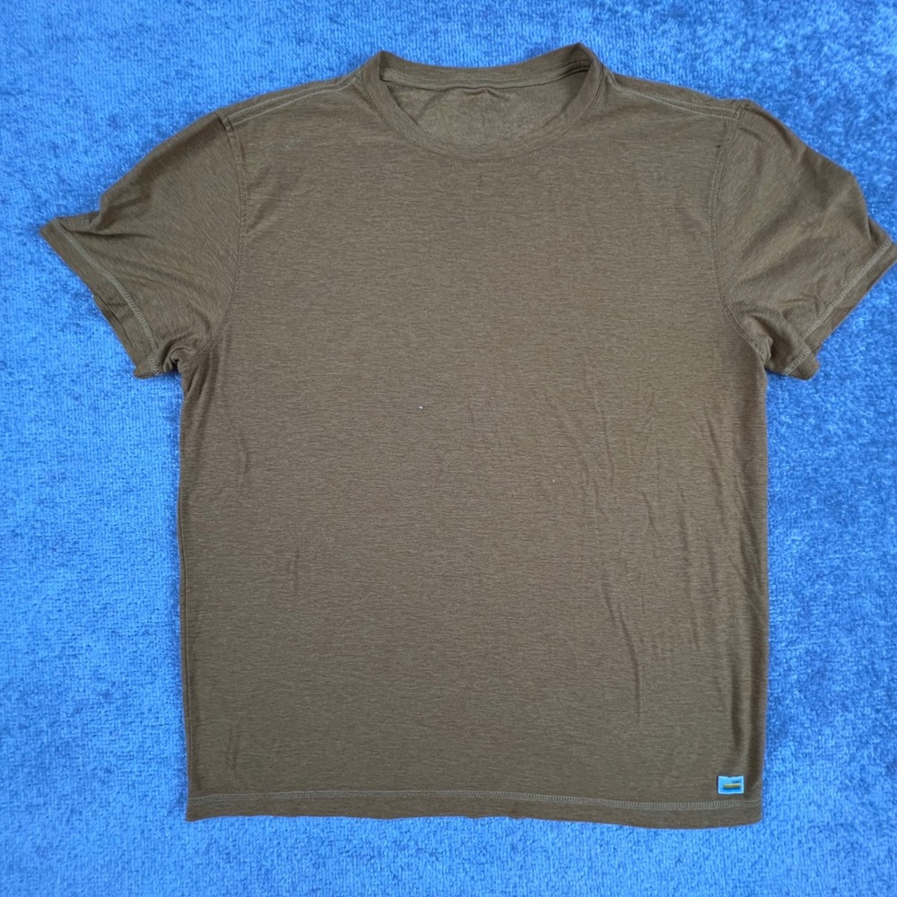 Vuori Mens V126 Short Sleeve Performance T-Shirt Yellow Dark Mustard Heather L